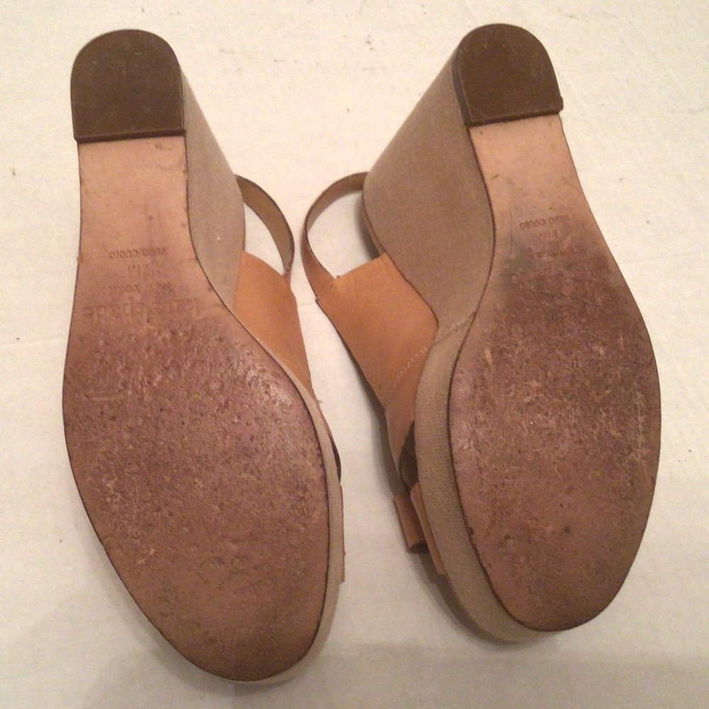 Kate Spade Leather Wedges with Bow Size7M - Picture 6 of 6